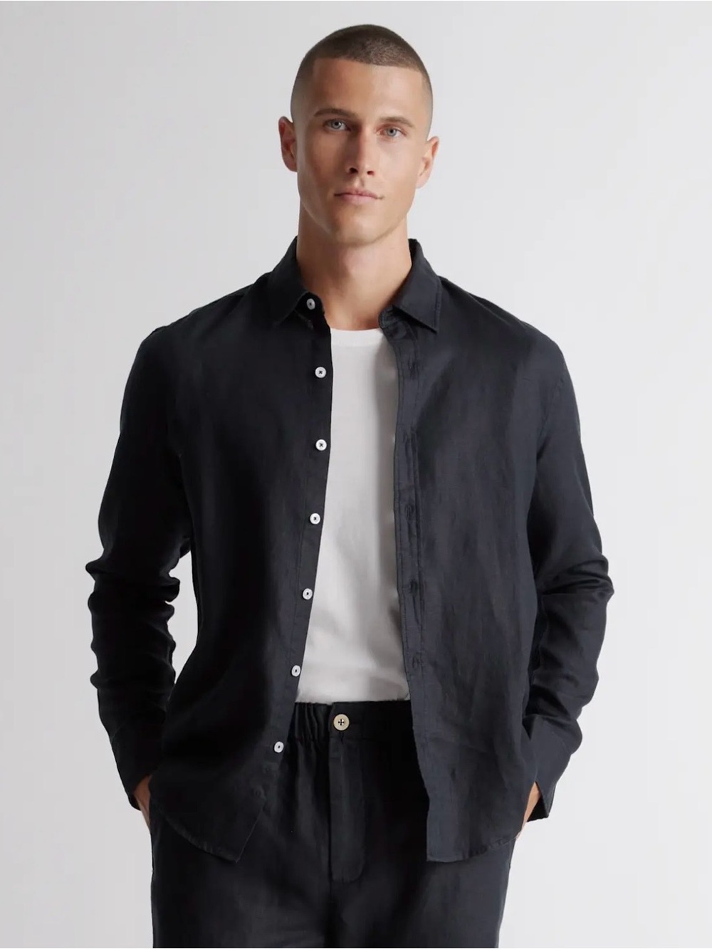 Quince 100% European Linen Long Sleeve Button Down Shirt Men’s Sz Large